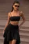 Black Solid Square Neck Coord Set