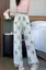 White Mid Rise Geometric Print Pants