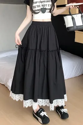 ◆MISEKI SEOUL◆ Pocket layered check skirt BLACK MSK251SK01 SHOP - BOTTOM - 미세키서울
