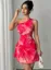 Pink One Shoulder Tiedye Mini Dress