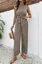 Light Brown Geometric Wideleg Jumpsuit