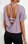 Purple Solid Backless Crop Top