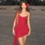 Red Glitter Ruffles Detail Slip Micro Mini Dress