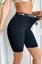 Black Solid High Rise Sport Shorts