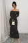 Black Pearl Embellished Off Shoulder Dress