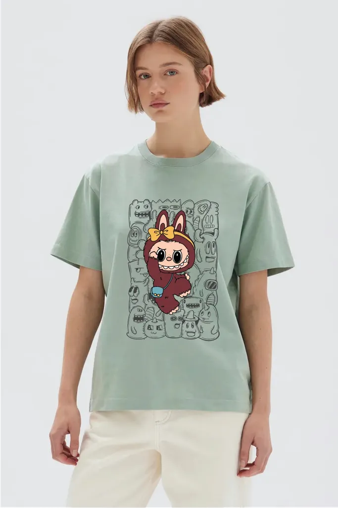 Labubu Graphic Crew Neck T-Shirt - Image 1