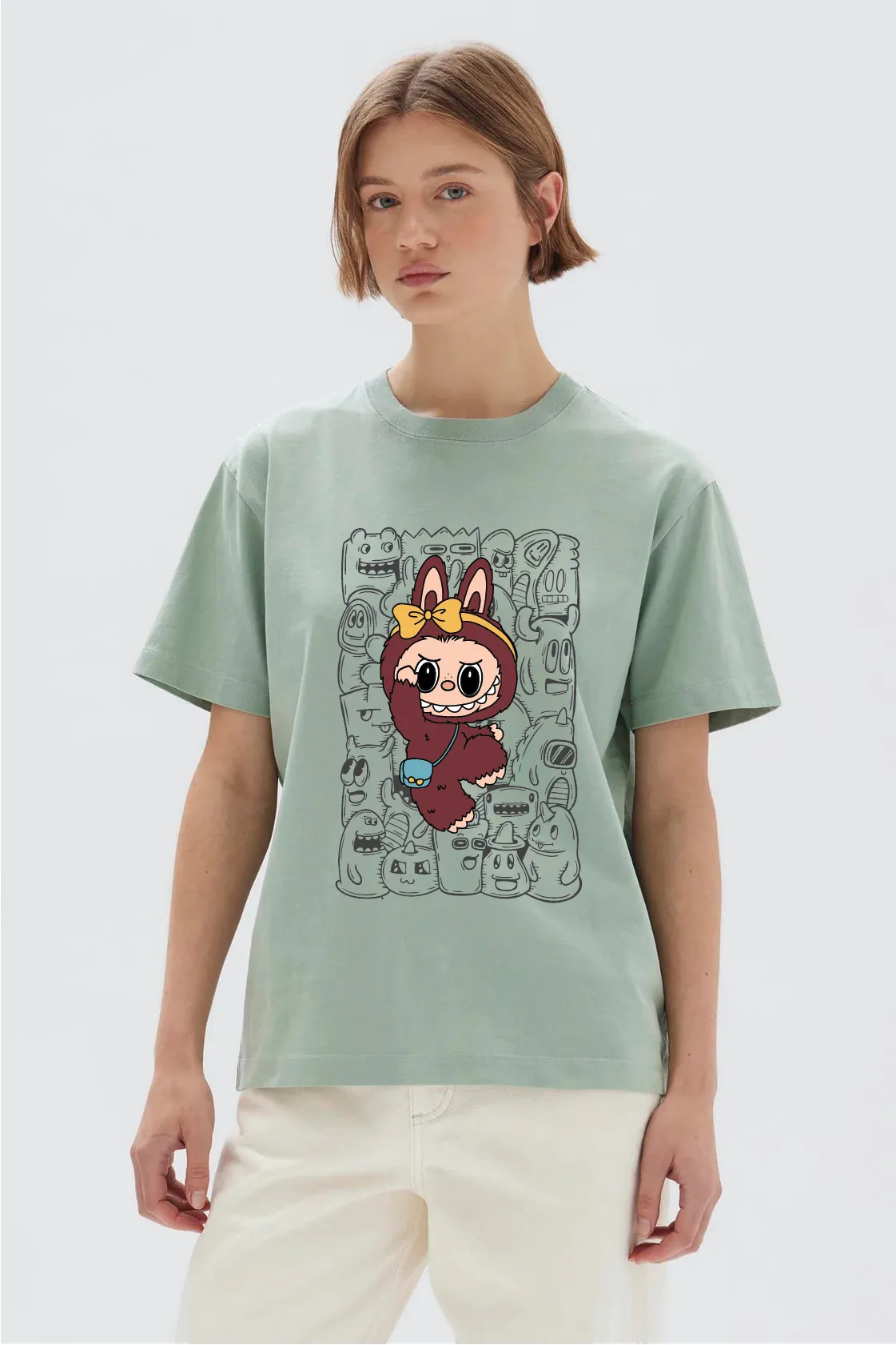 Labubu Graphic Crew Neck T-Shirt