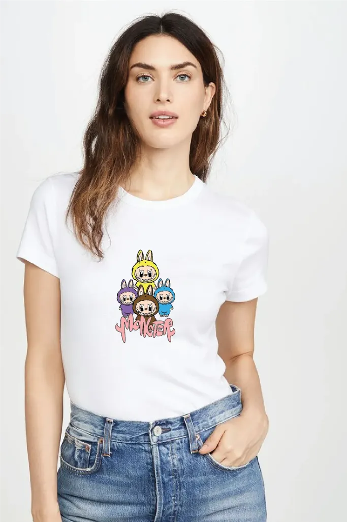 Labubu Graphic Crew Neck T-Shirt - Image 1