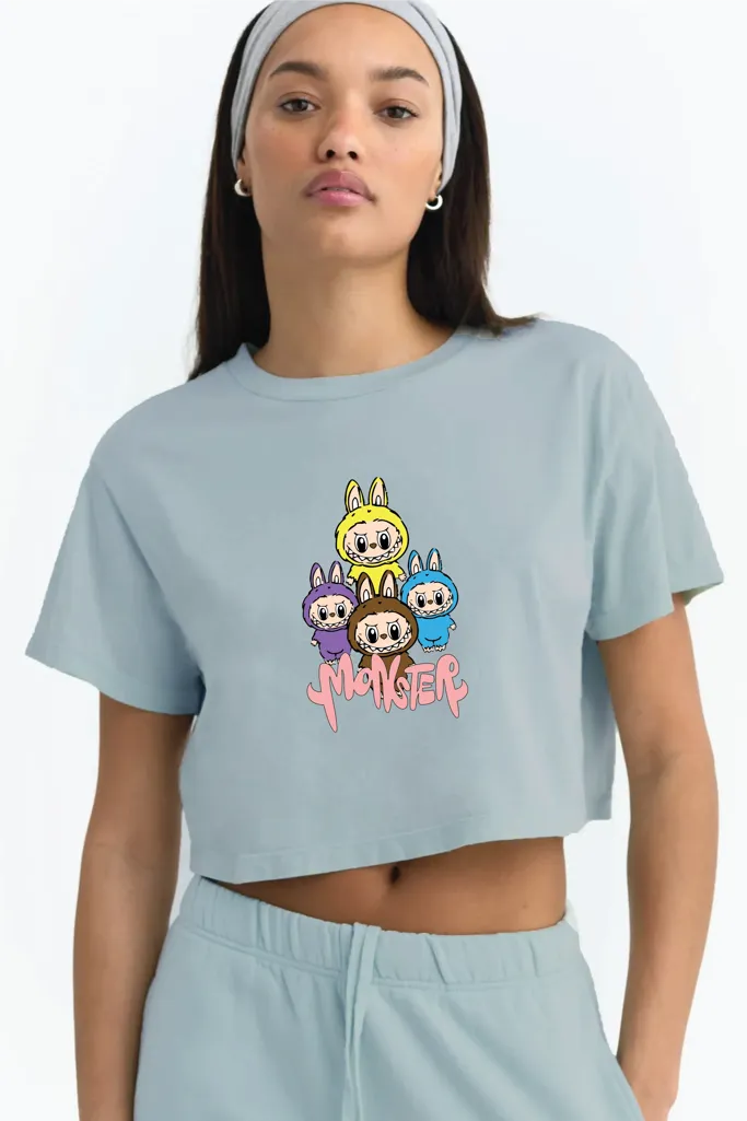 Labubu Graphic Crop T-Shirt - Image 1