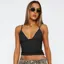 Black Plunged Neck Cami Top
