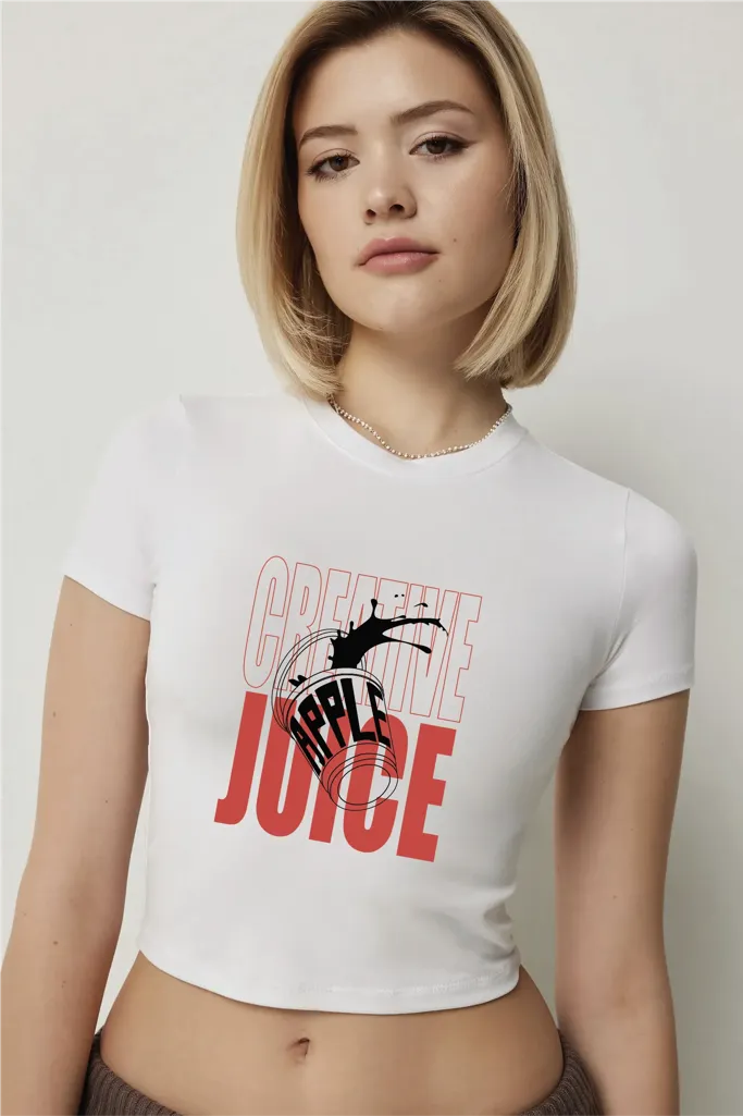 White Graphic Crew Neck Tshirt - Image 1