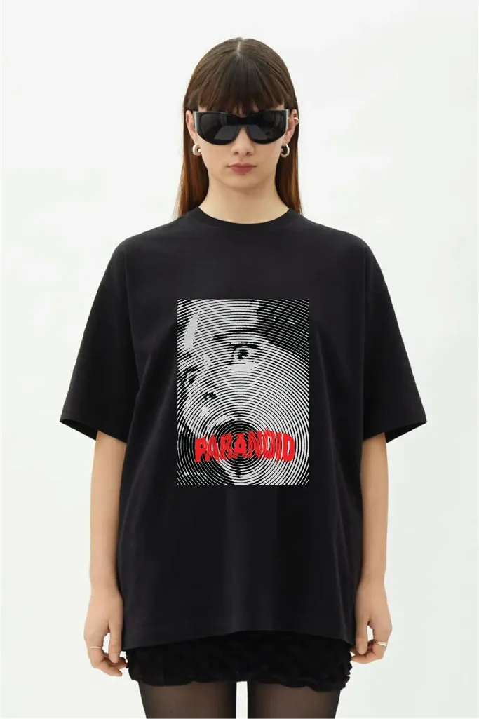 Black Graphic Crew Neck Oversized Tshirt - Image 1