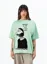 Green Graphic Crew Neck Oversized Tshirt