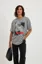Grey Graphic Crew Neck Oversized Tshirt