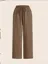 Brown Solid Wide Leg Drawstring Pants