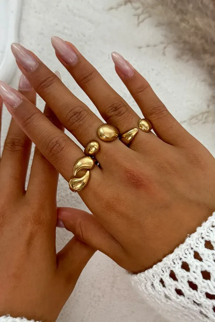 Radiant Gold Set Of Imitation Rings - Image 1