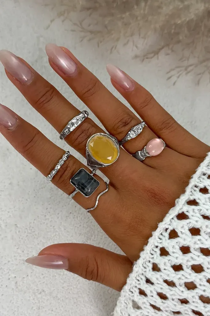 Silver Statement Set Of Rings - Image 1