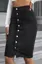 Black Highrise Midi Denim Skirt
