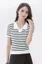 White Striped Polo Neck Sweater