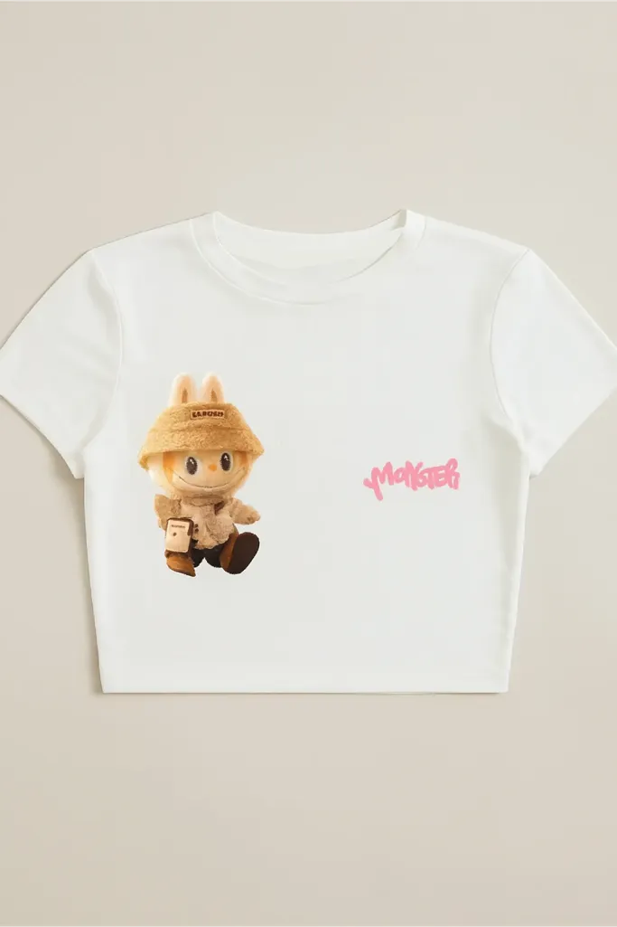 Labubu Graphic Crop T-Shirt - Image 1
