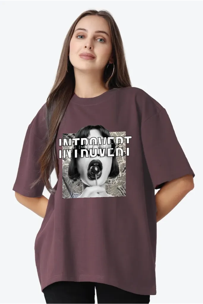Burgundy Graphic Oversized Tshirt - Image 1