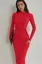Red High Neck Maxi Dress