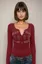 Maroon Typography Fitted Top