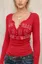 Red Typography Fitted Top