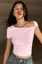 Light Pink Offshoulder Crop Top