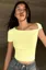 Yellow Offshoulder Crop Top