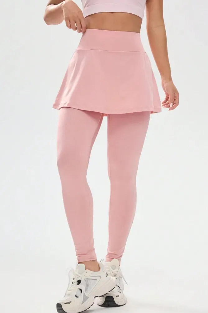 Light Pink Builtin Skirt Leggings - Image 1
