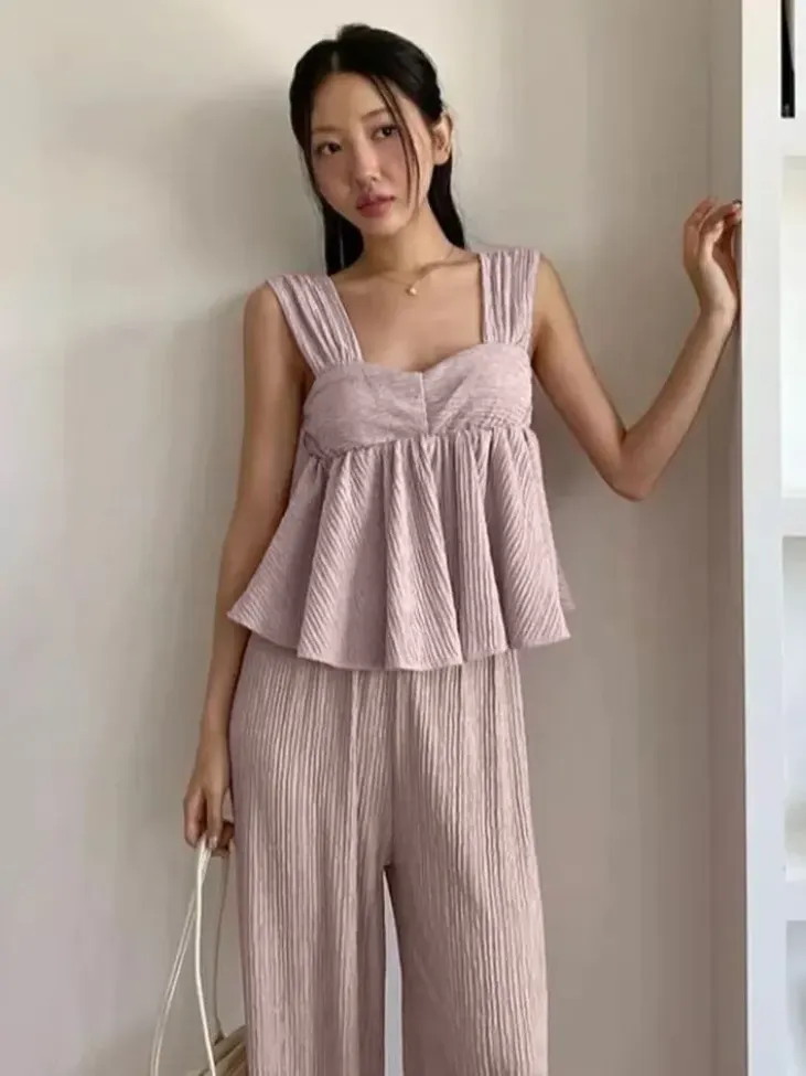 Light Pink Peplum Top Coord Set - Image 1