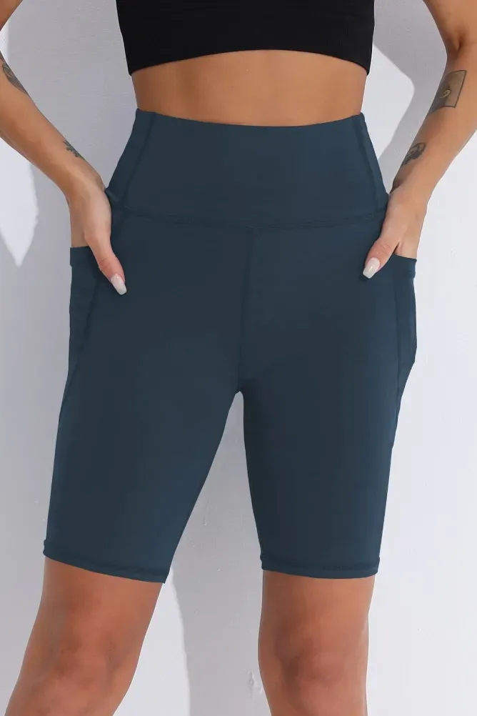 Dark Blue Highrise Sports Shorts - Image 1