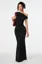 Black Ruched Bodycon Maxi Dress