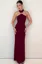 Maroon Halter Neck Maxi Dress