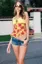 Yellow Embellished Floral Halter Top