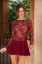 Maroon Lace Insert Mini Dress