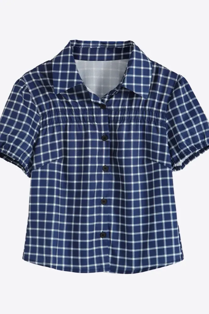 Blue Check Buttoned Shirt