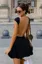 Black Solid Backless Mini Dress