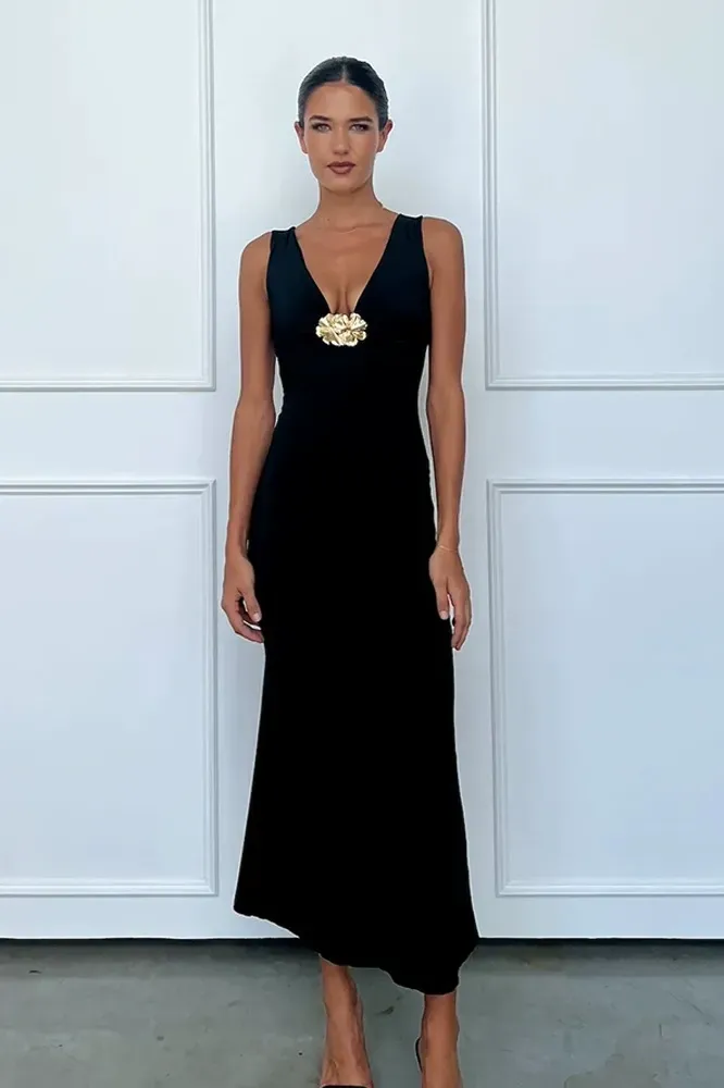 Black Jewelembellished Maxi Dress - Image 1