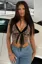 Black Leopard Tieup Crop Top