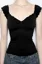Black Ruched Sweetheart Neck Top