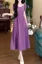 Purple Scoop Ruched Maxi Dress