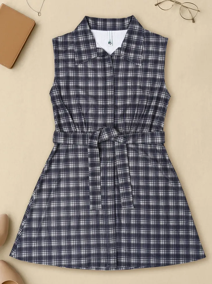 Belted Mini Shirt Dress - Image 1