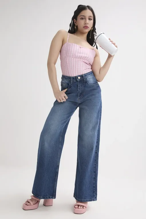 nae Wide Loose Jeans nae wide loose jeans チャコール Womens