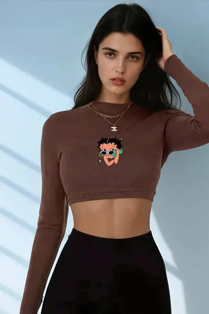 Cartoon Printed Full Sleeves Tshirt - Image 1