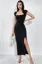 Black Square Sheath Maxi Dress