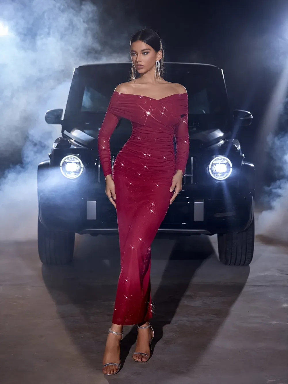 off shoulder maroon bodycon dress Maroon Off Shoulder Burgundy Bodycon Maxi Dress  iwearmystyle