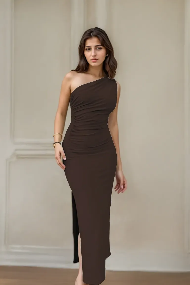 美品★ thehighlights dress ワンピース more brown dress' – thehighlights