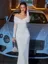 White Embellished Off Shoulder Dress